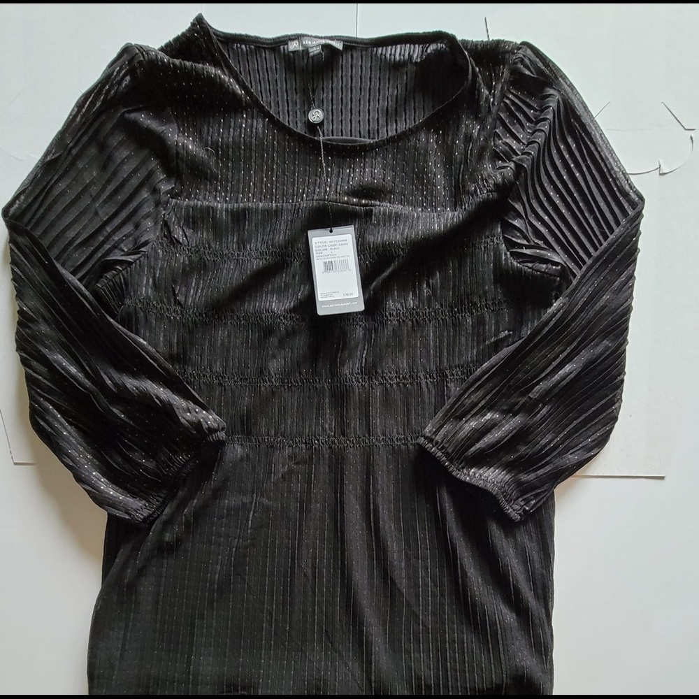 Beautiful black blouse with gold thread